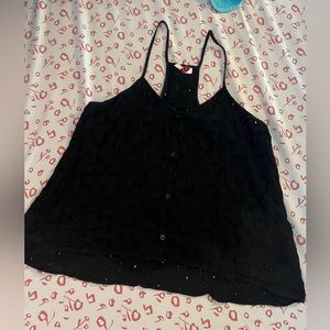 SO black lace style halter tank top